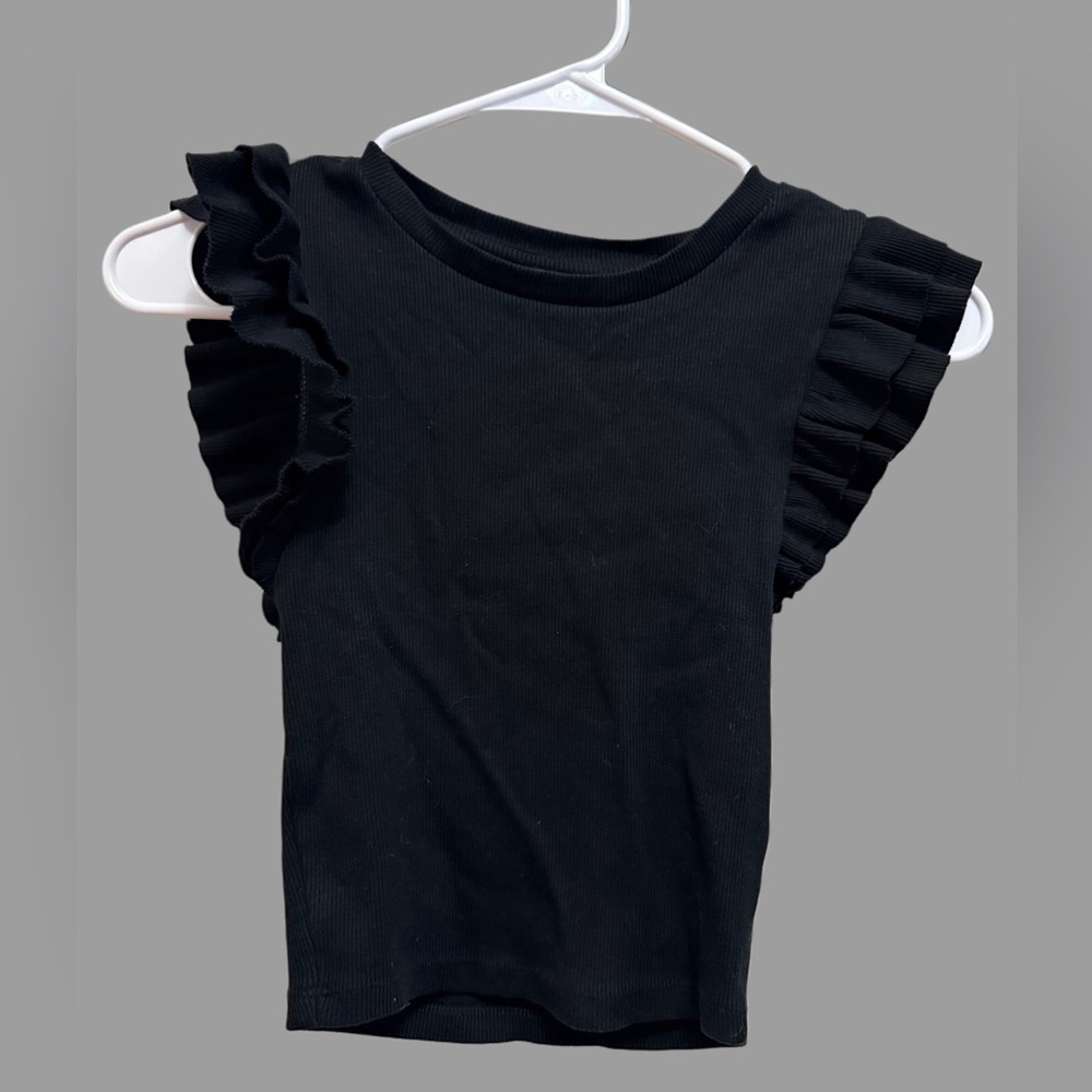 Zara Black Ribbed Knit Top